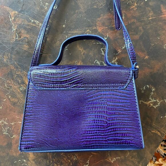 Forever 21 Faux Leather Blue Crossbody Purse Bag - Picture 6 of 8